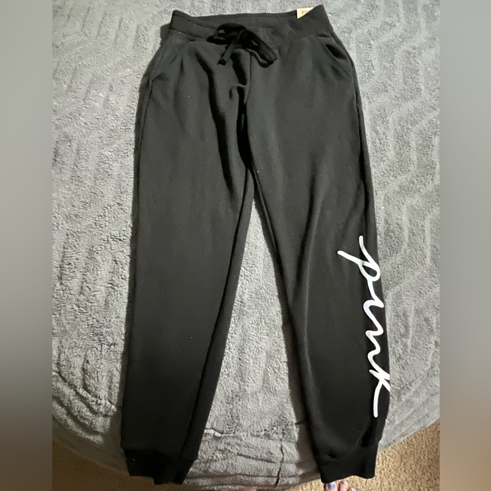 NWT Victoria’s Secret PINK Black Everyday Lounge Joggers Women’s XS